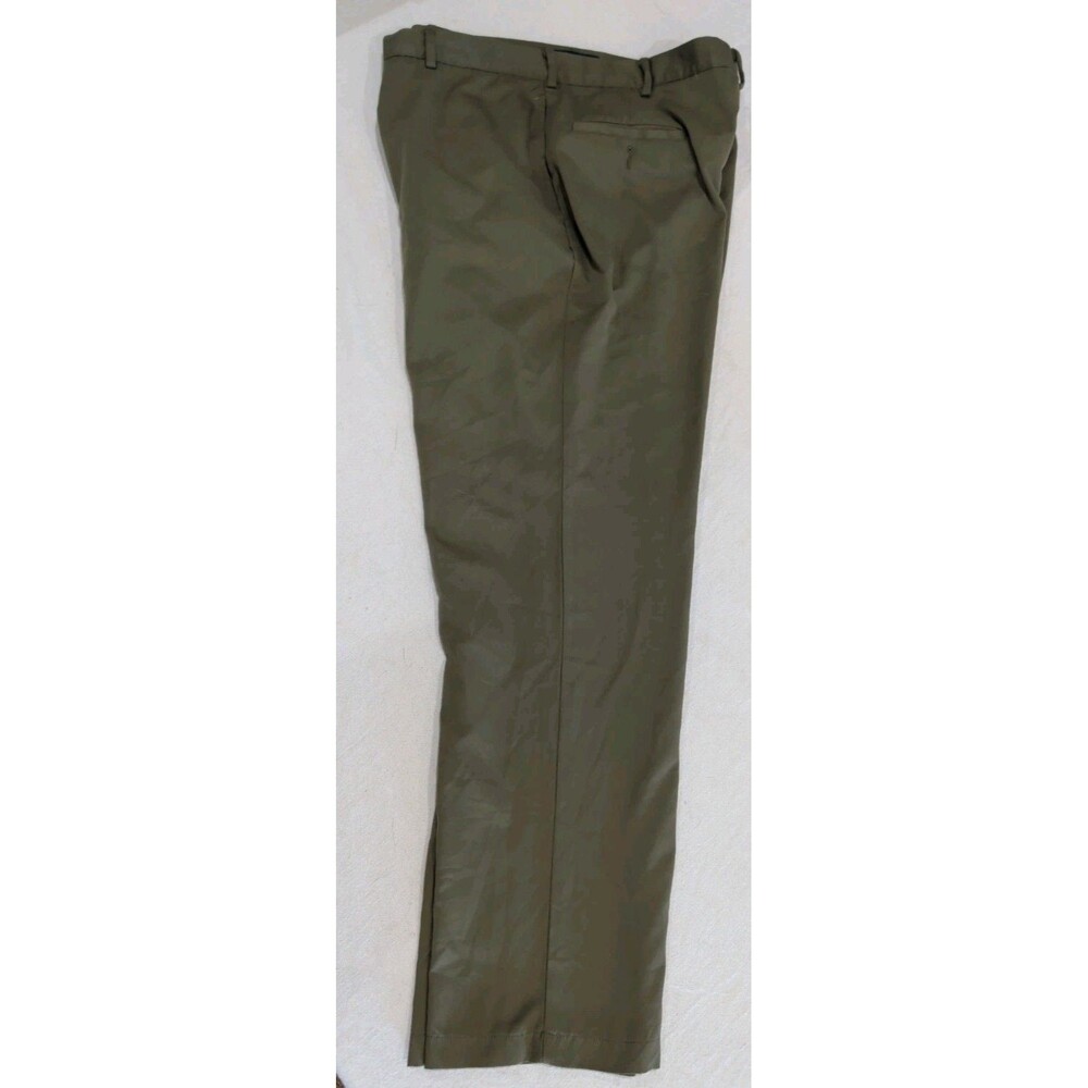 Tommy Hilfiger Mens Chino Dress Pants 38x32 Olive Green Khaki Flat Front